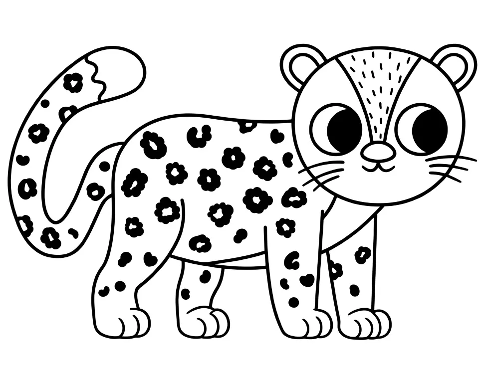 Раскраска – Аккуратный леопард
