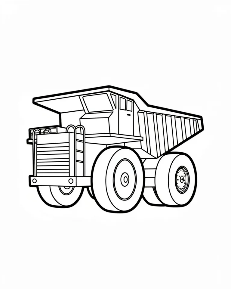 Раскраска – БелАЗ на руднике