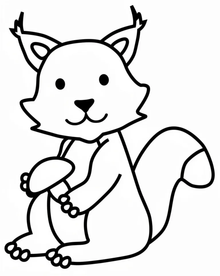 Раскраска – Белка нашла грибок