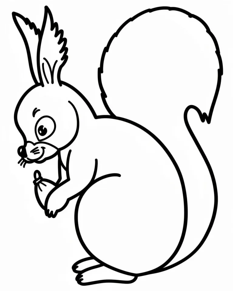 Раскраска – Белка нашла семечку