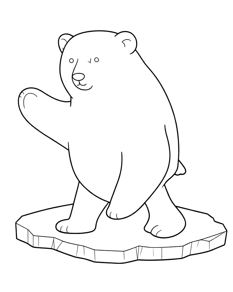 Раскраска – Белый медведь