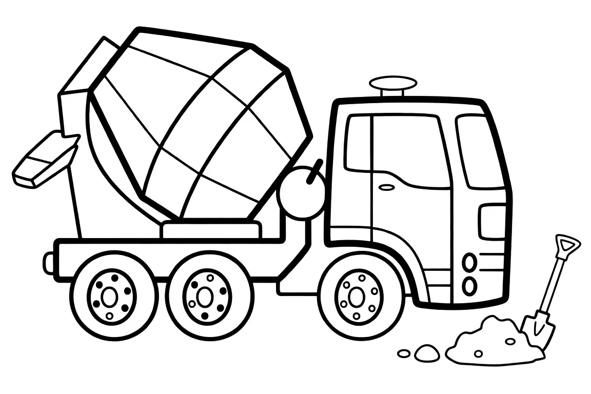 Раскраска – Бетономешалка