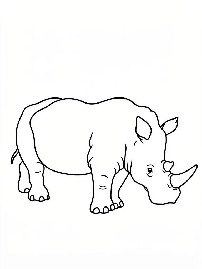 Раскраска – Большой носорог