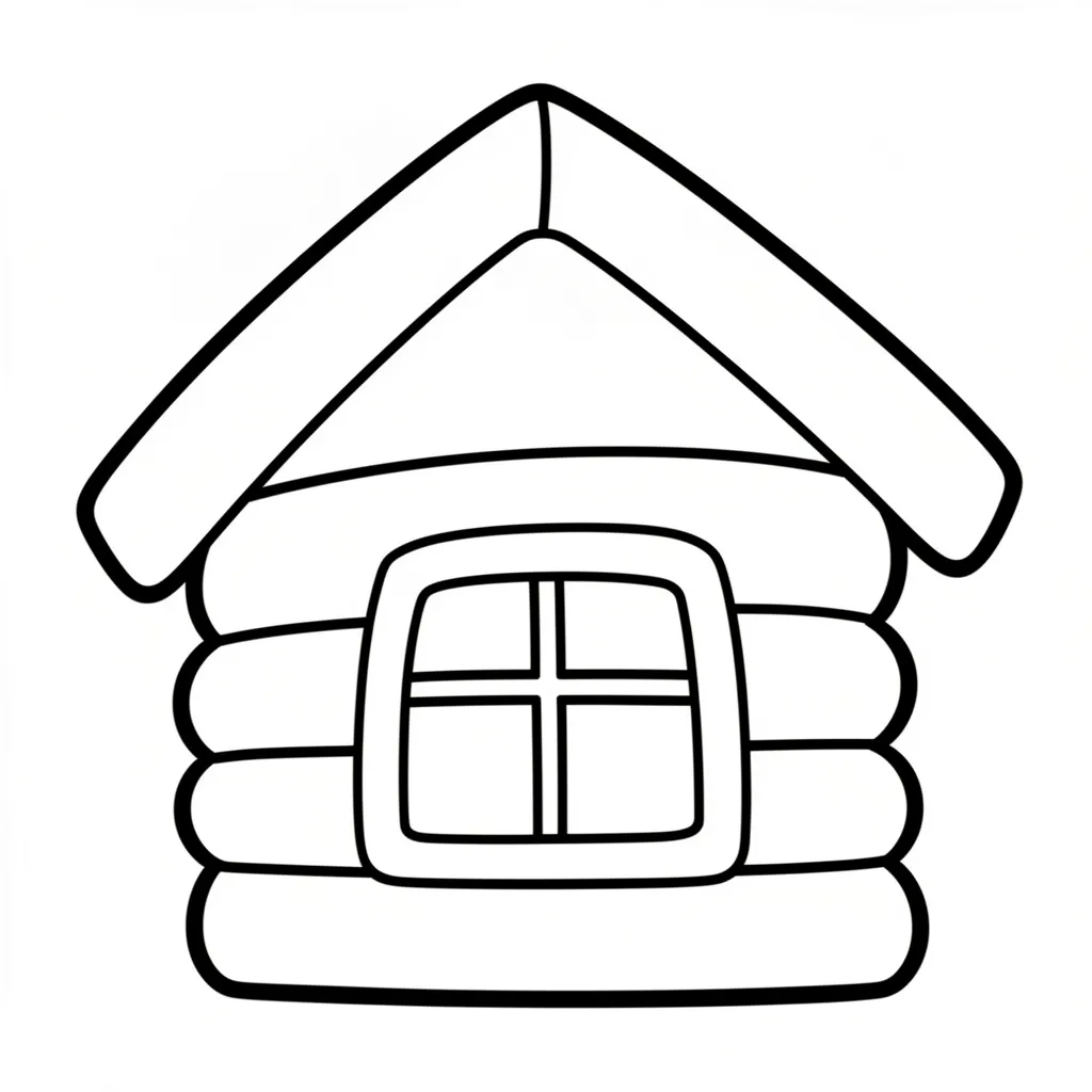 Раскраска – Деревянный домик