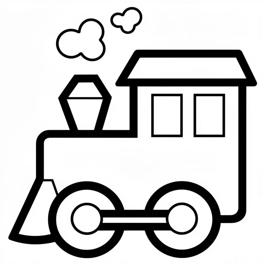 Раскраска – Детский паровозик