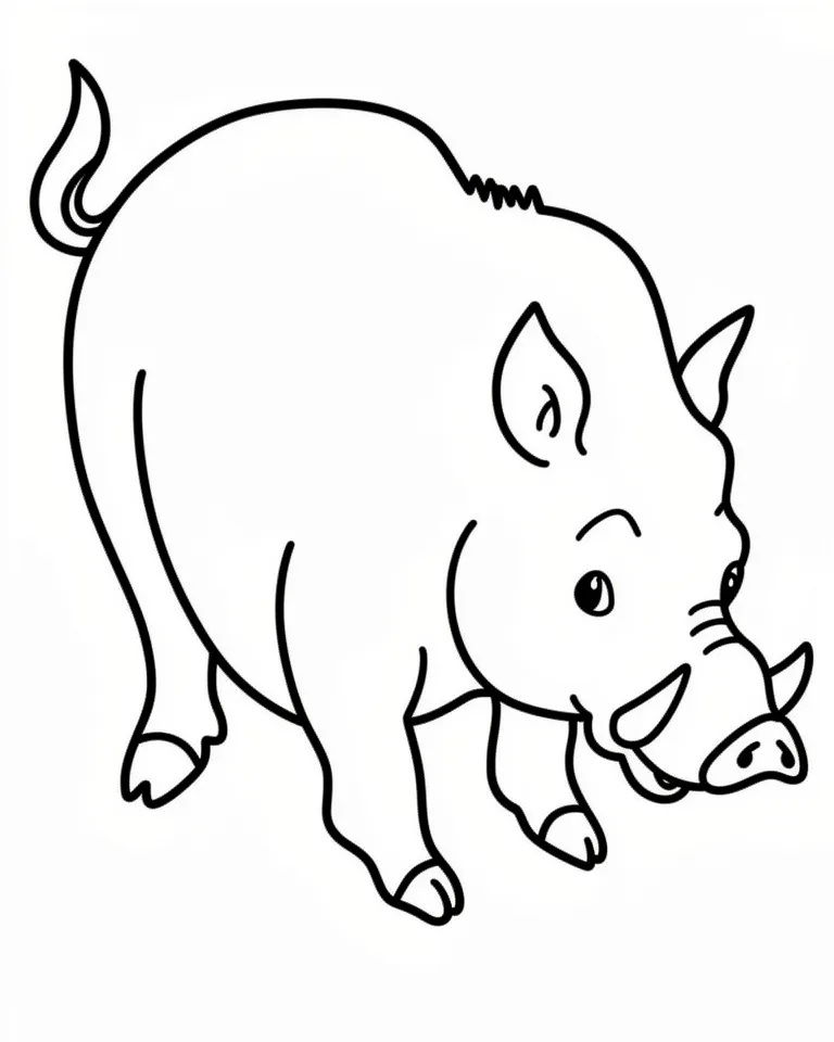 Раскраска – Дикий кабан