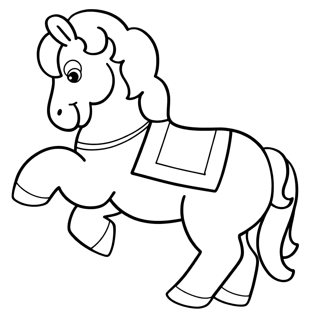 Раскраска – Добрая лошадка