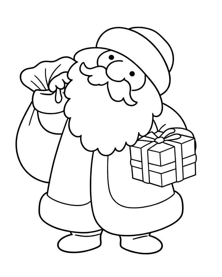 Раскраска – Добрый дедушка мороз