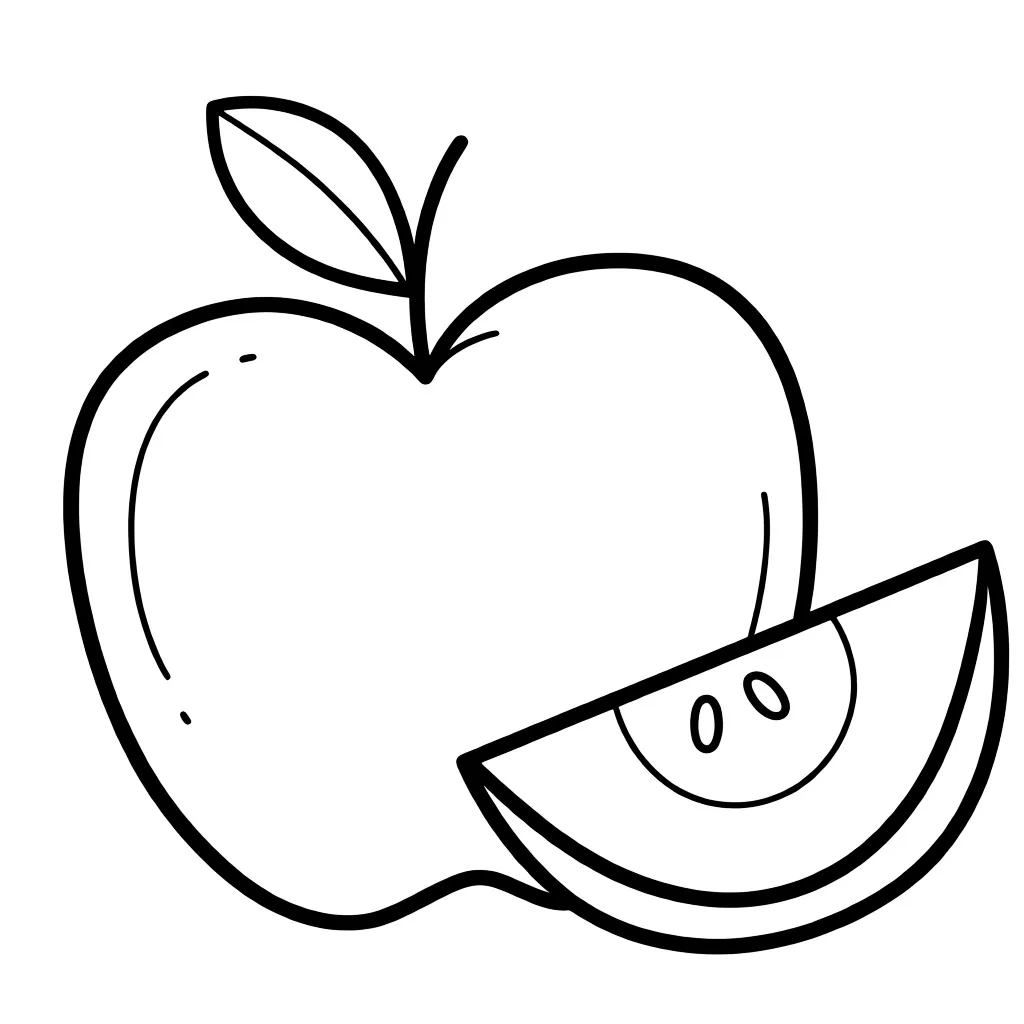 Раскраска – Долька яблока