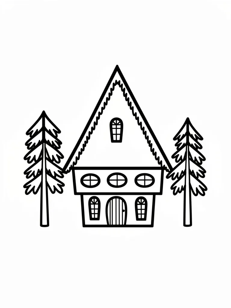 Раскраска – Домик в лесу