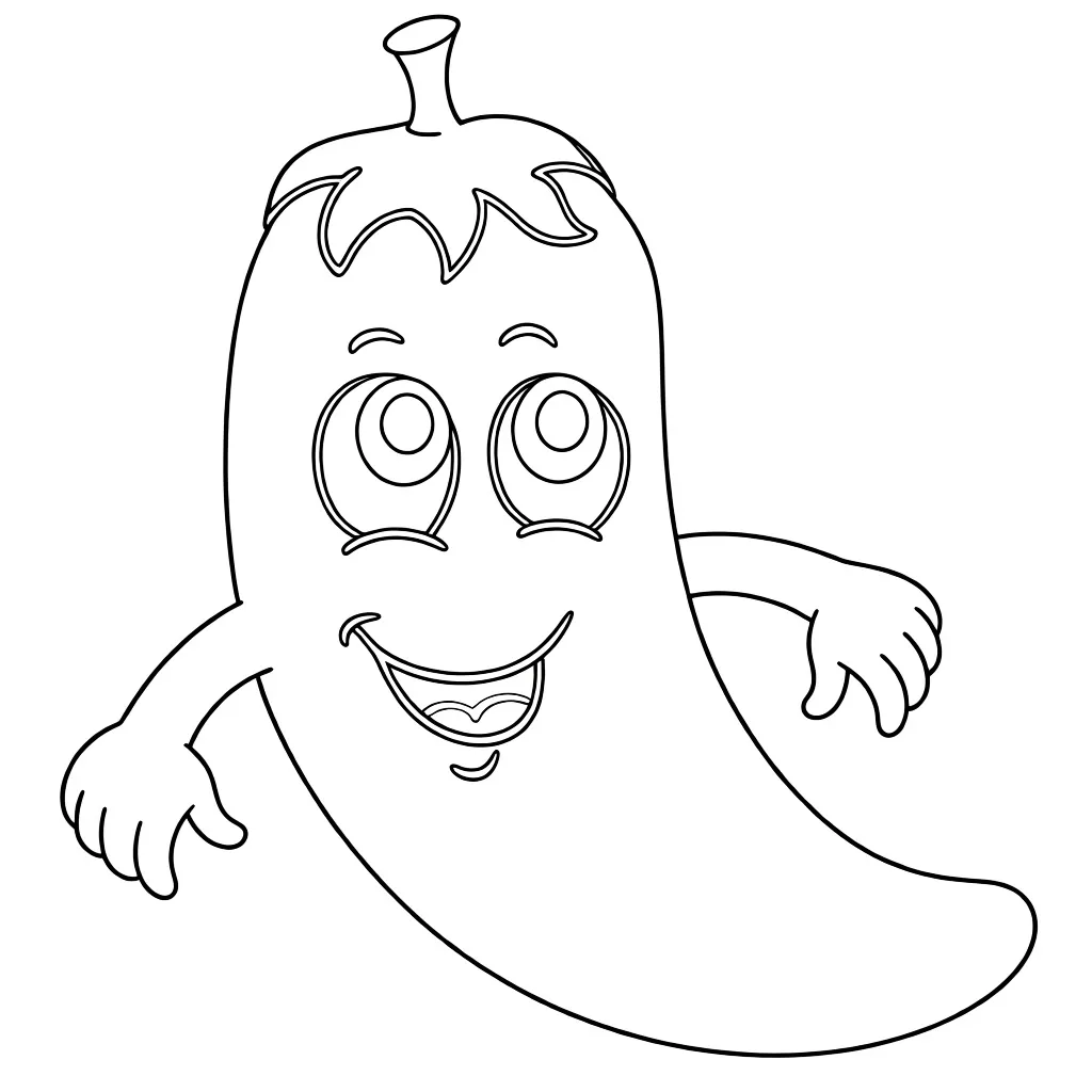 Раскраска – Довольный баклажан