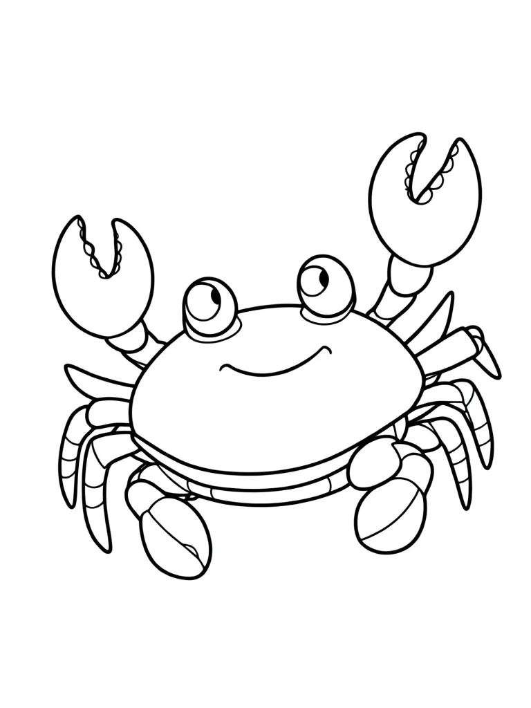 Раскраска – Дружелюбный крабик