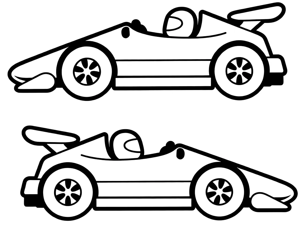 Раскраска – Два гоночных болида