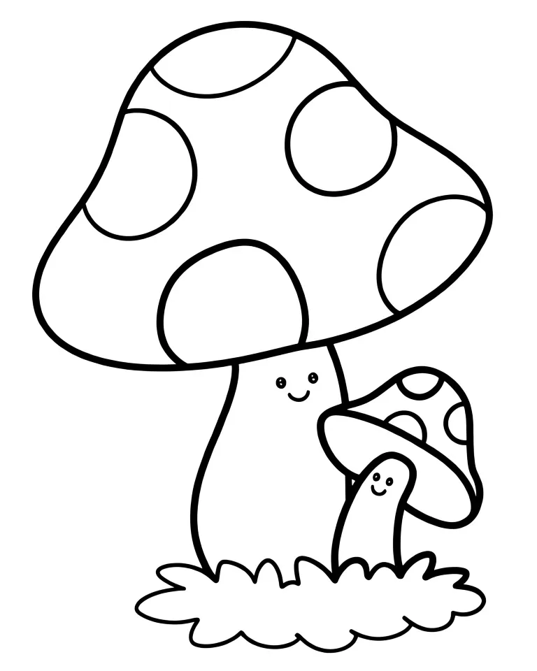 Раскраска – Два мухомора