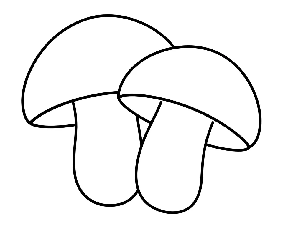 Раскраска – Два шампиньона