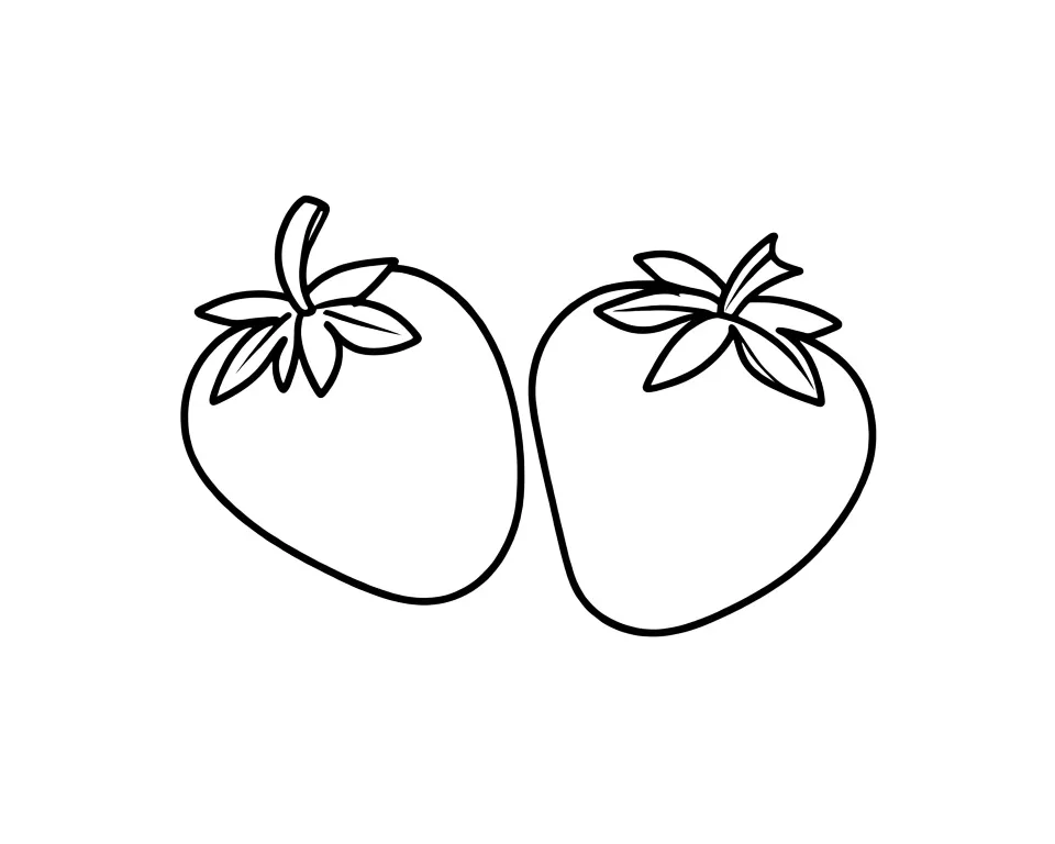 Раскраска – Две клубники