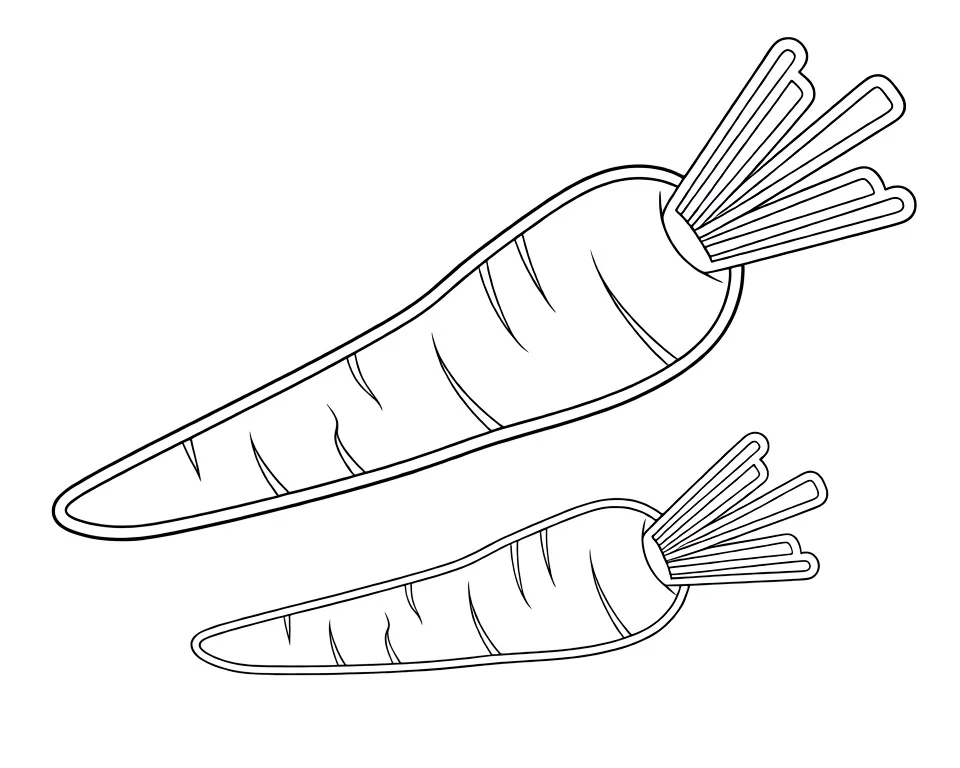 Раскраска – Две маленькие морковки