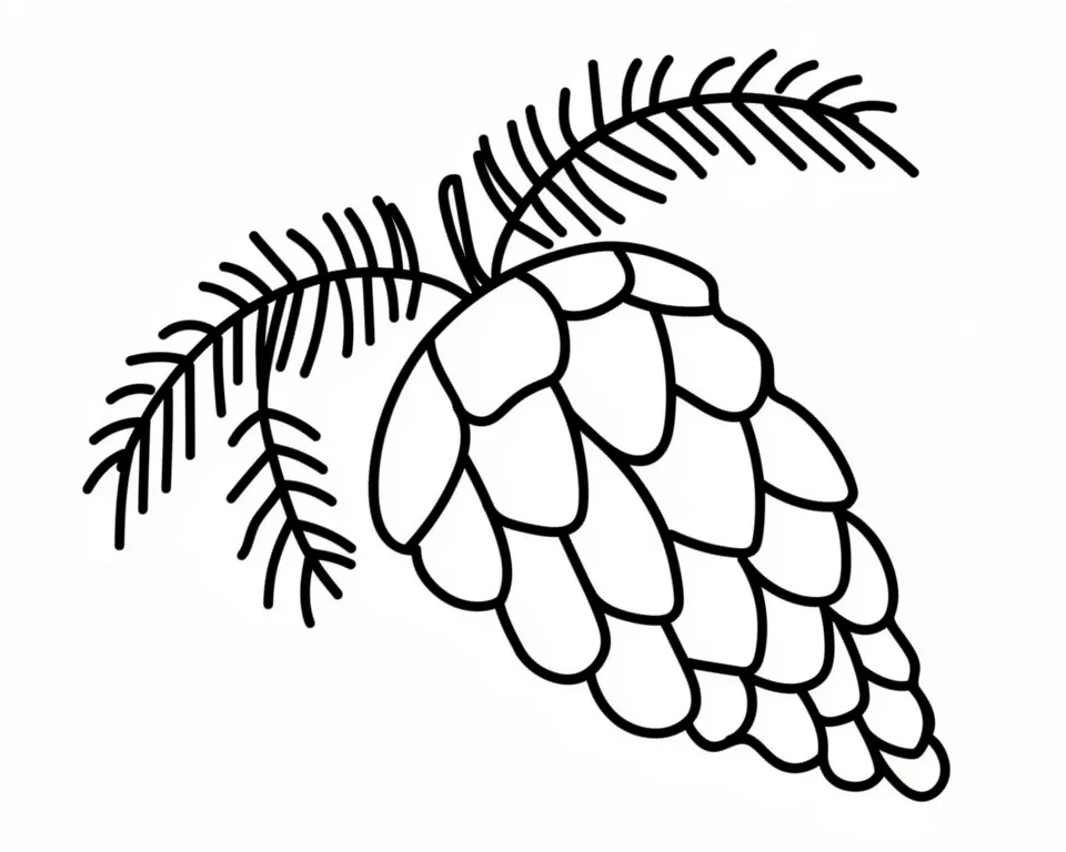 Раскраска – Еловая шишка
