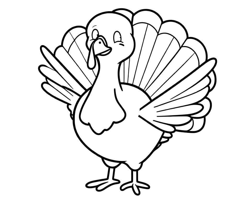 Раскраска – Гордый индюшонок