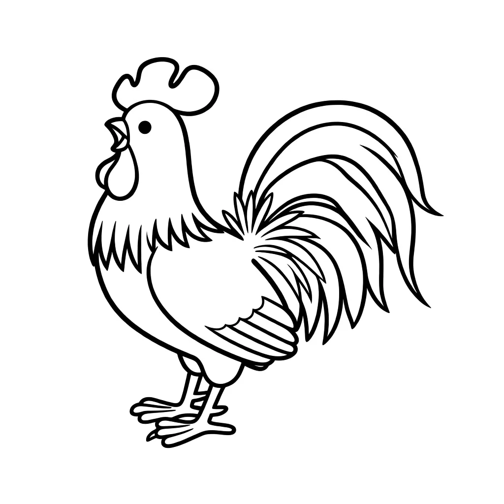 Раскраска – Гордый петух