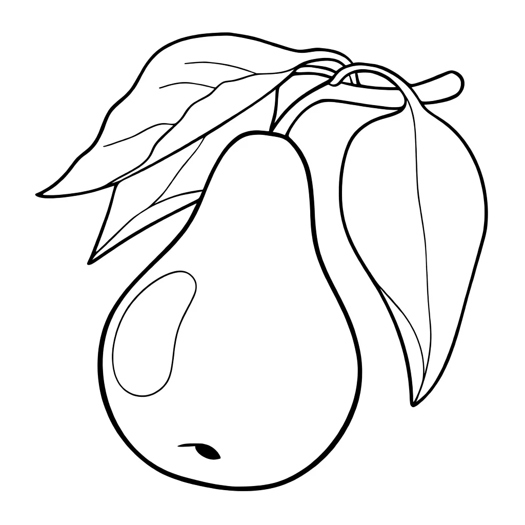 Раскраска – Груша на ветке