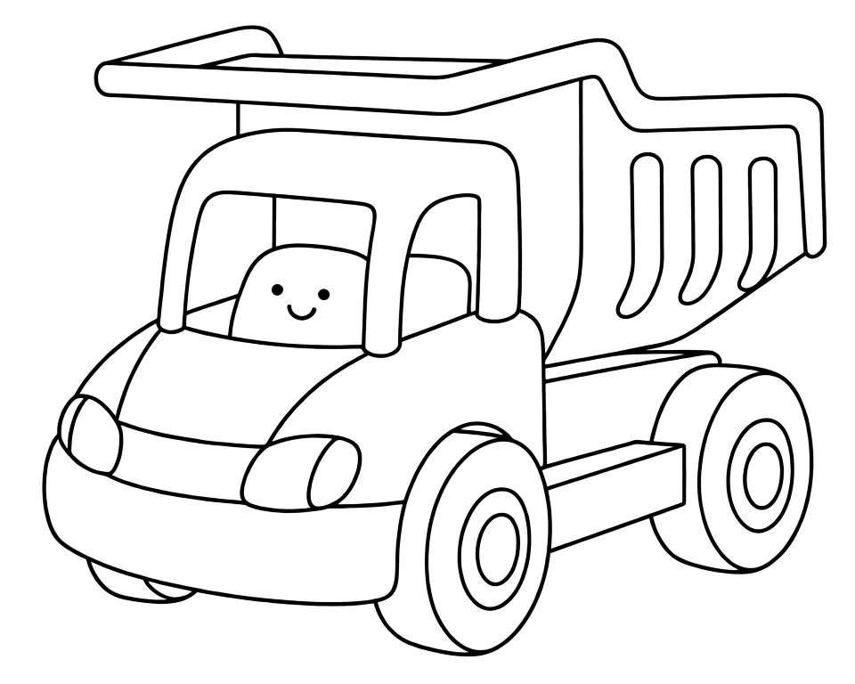 Раскраска – Грузовик с большим кузовом