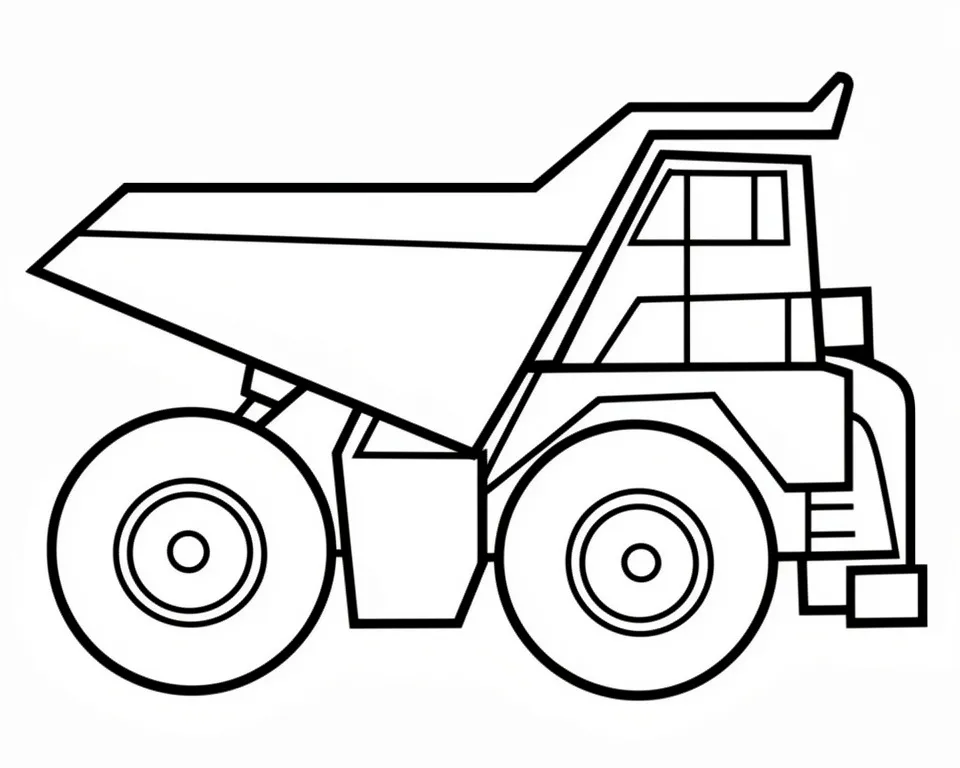 Раскраска – Грузовик с большими колесами