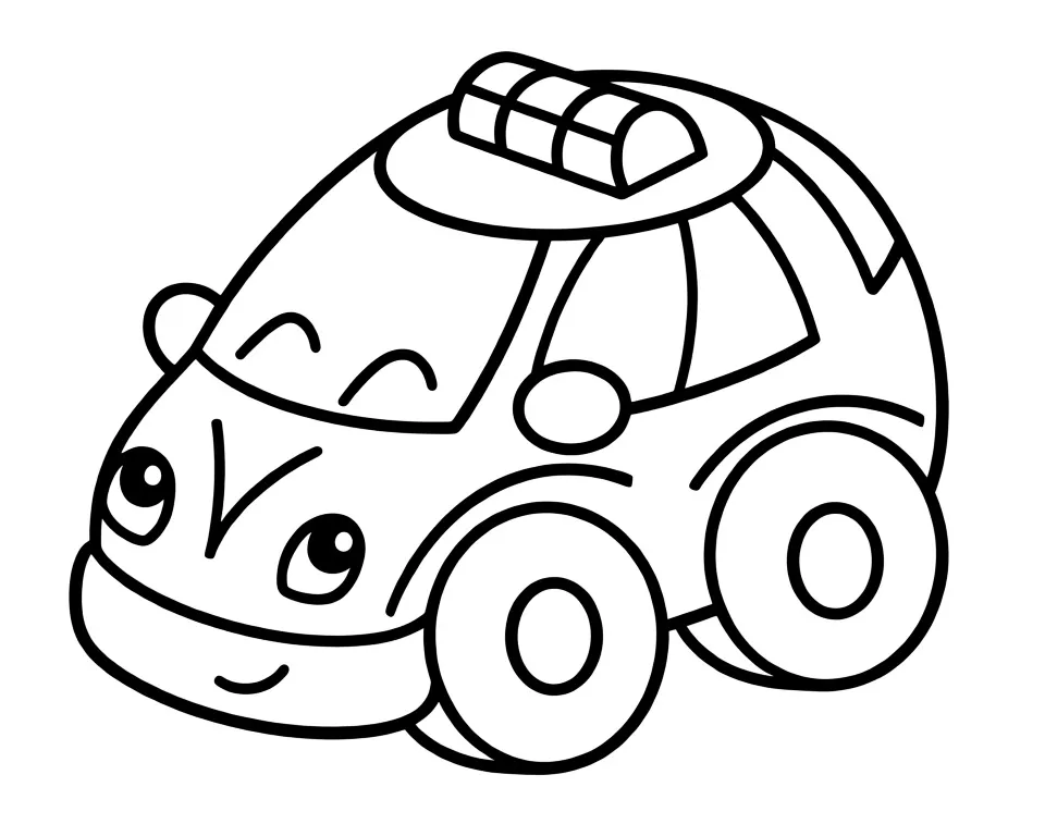 Раскраска – Игрушечная машина такси