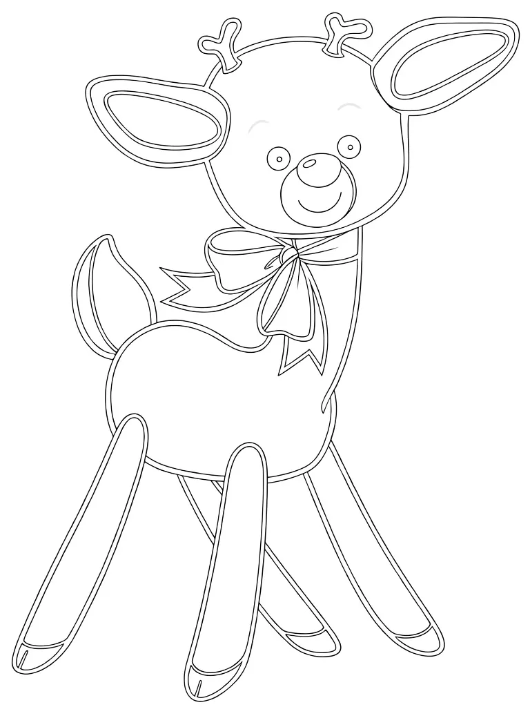 Раскраска – Игрушечный олененок