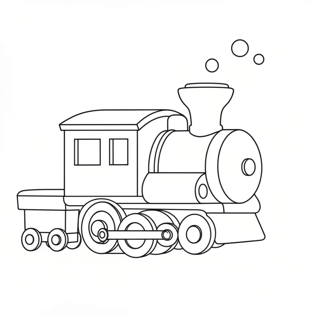 Раскраска – Игрушечный паровоз