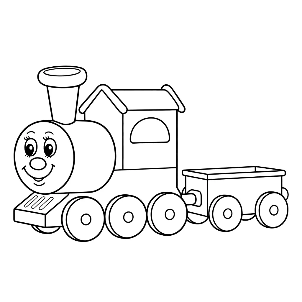 Раскраска – Игрушечный паровозик