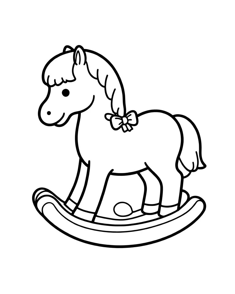 Раскраска – Игрушка лошадка
