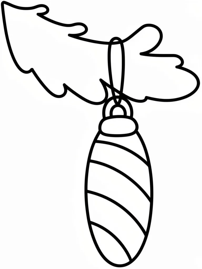 Раскраска – Игрушка-шишка на веточке