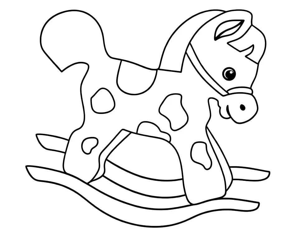 Раскраска – Качалка лошадка