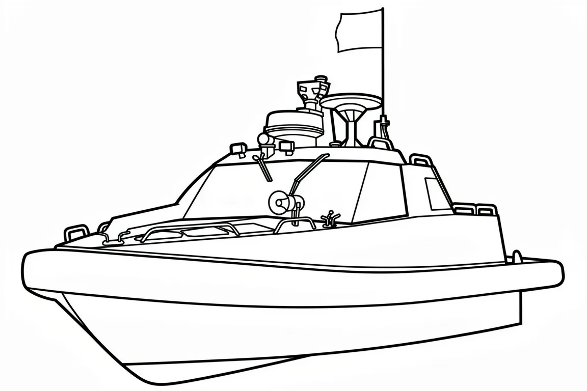 Раскраска – Катер Искатель