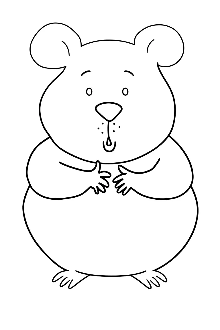 Раскраска – Хомяк пухляш