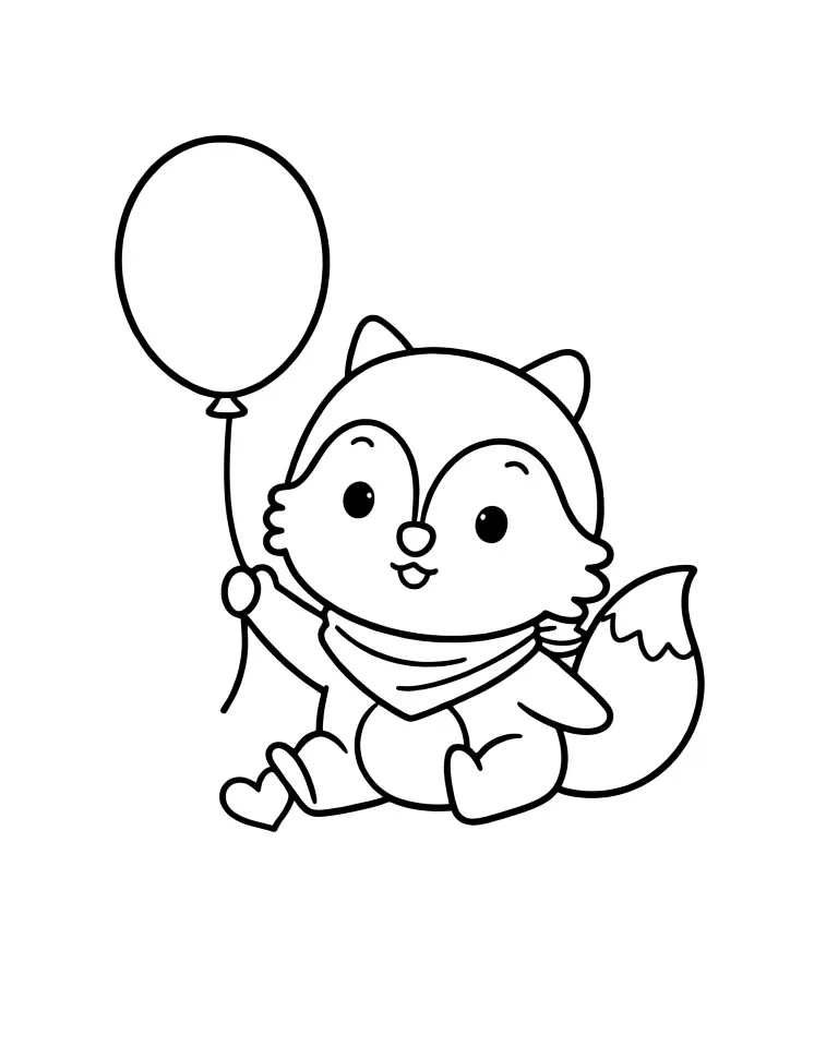 Раскраска – Хорошенький лисенок