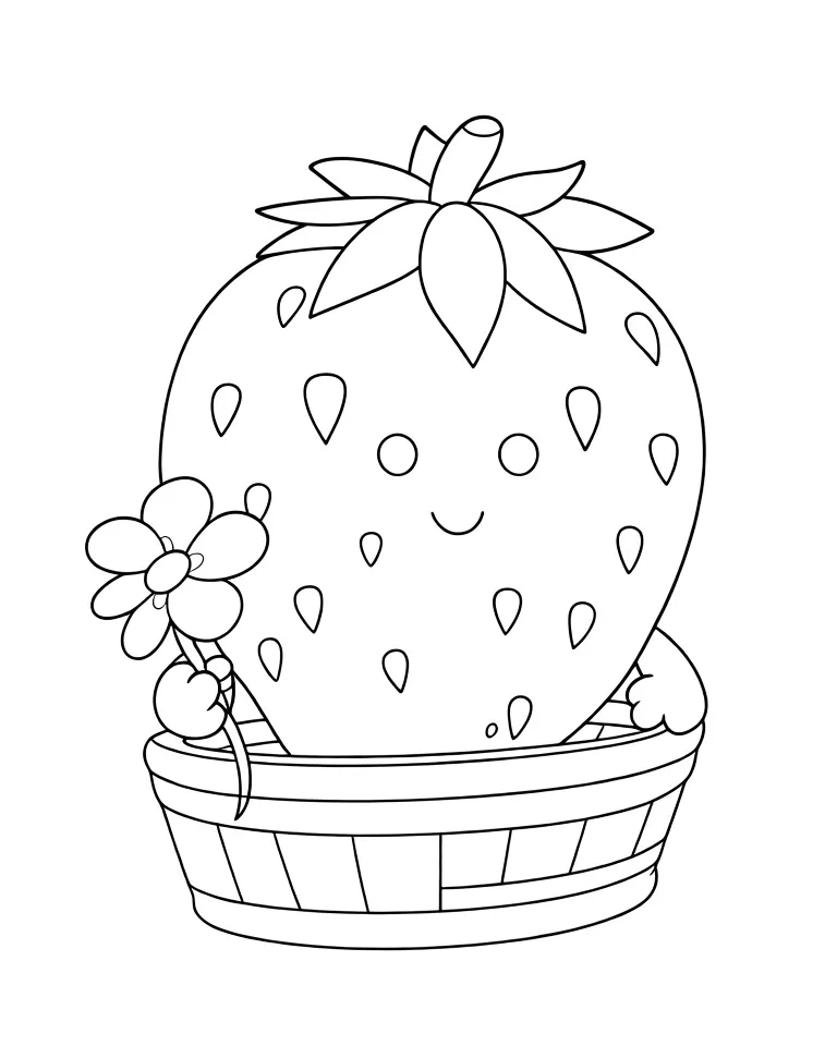 Раскраска – Клубника с глазками