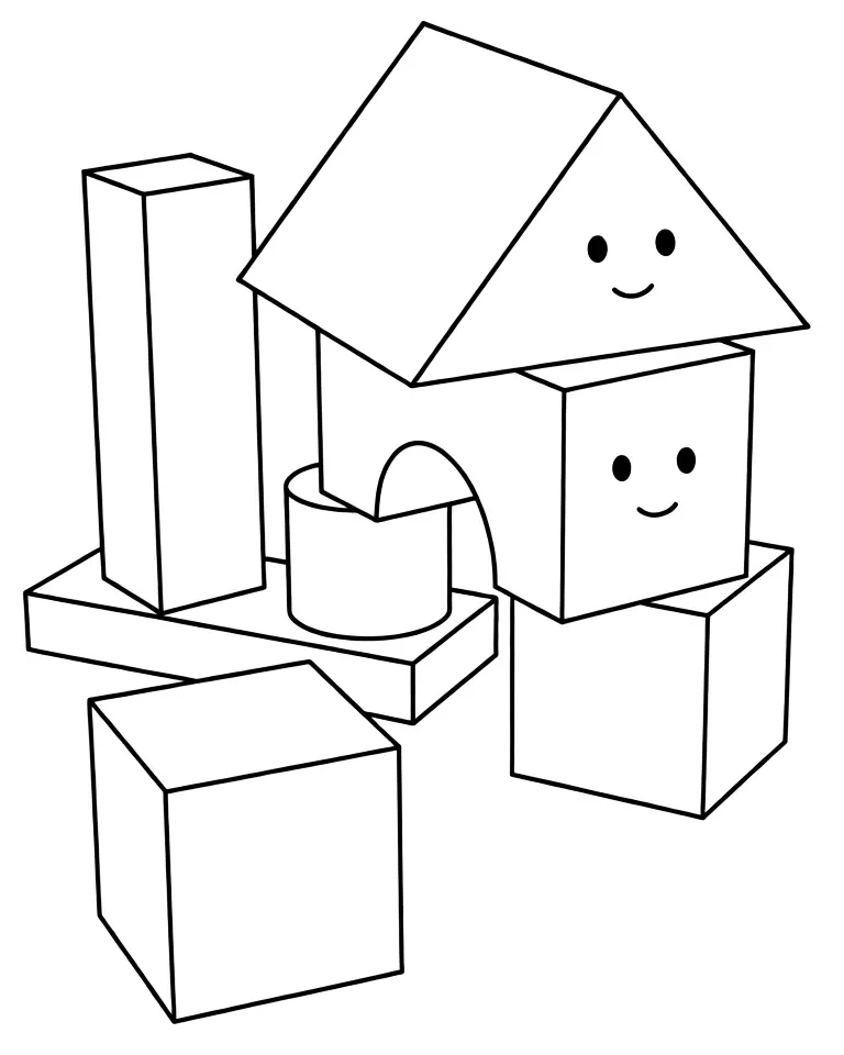 Раскраска – Конструктор кубики