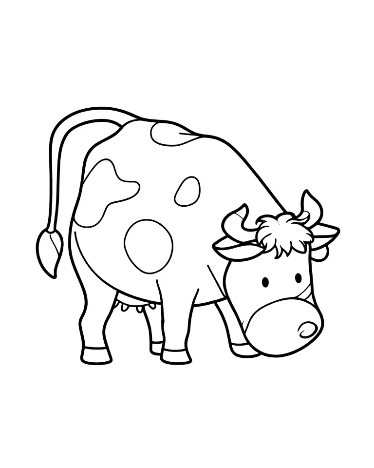 Раскраска – Коровка пасется