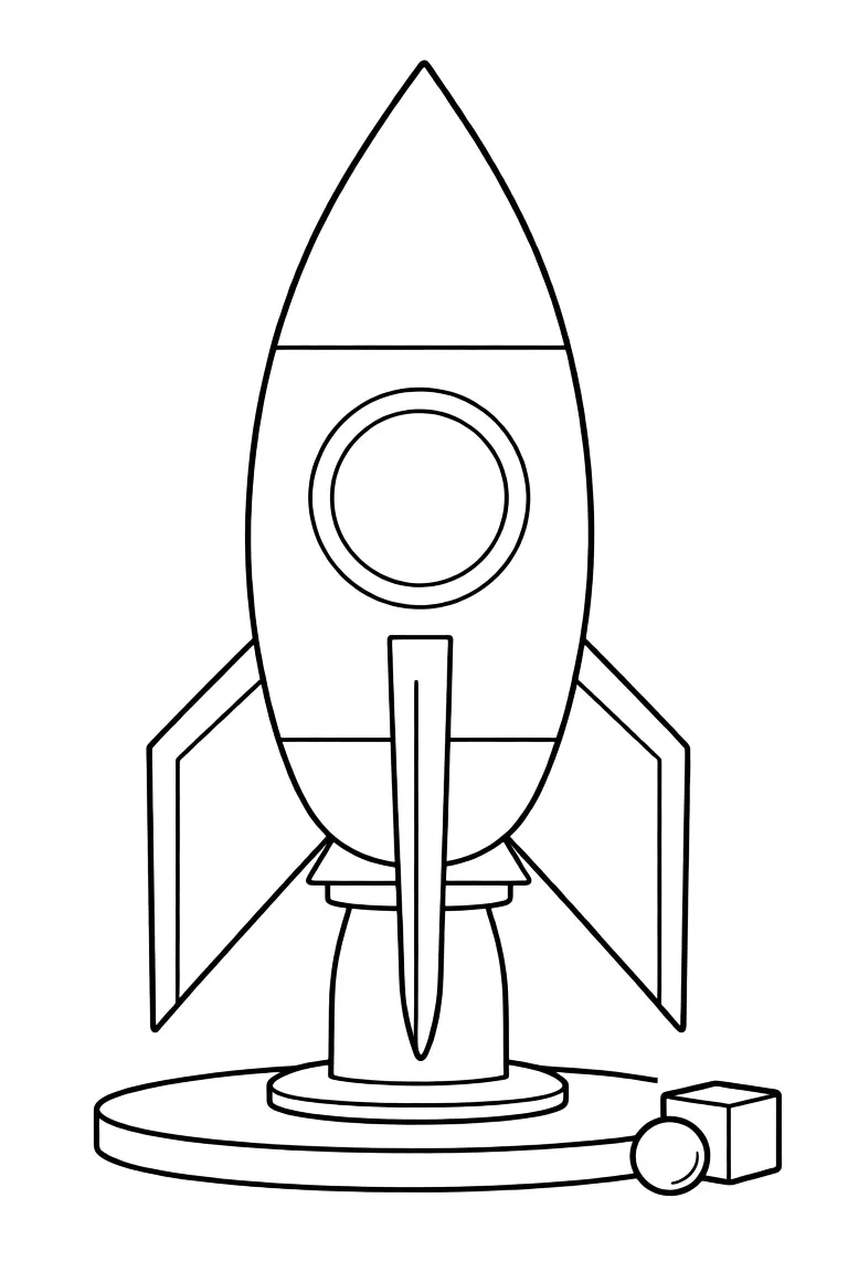 Раскраска – Космическая ракета игрушка