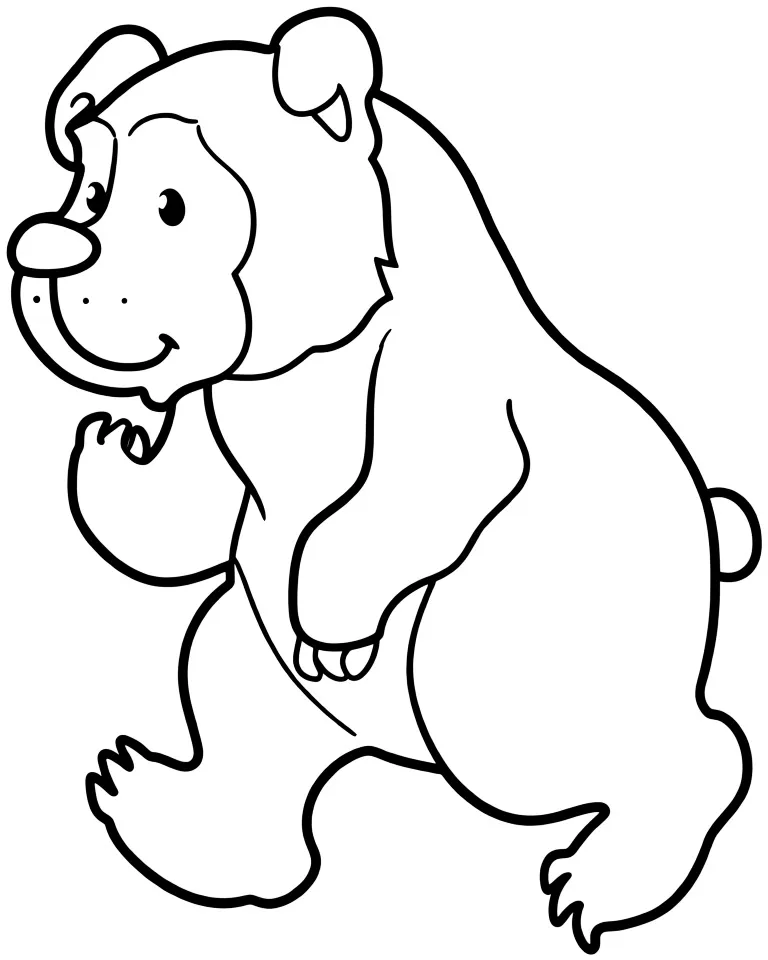 Раскраска – Косолапый медведь