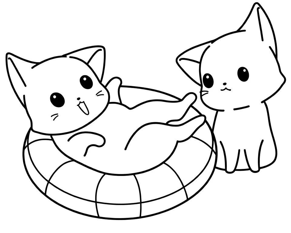 Раскраска – Котики и морской круг