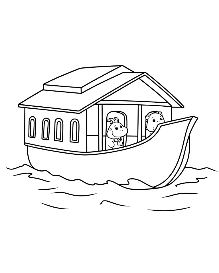 Раскраска – Ковчег рассекает океан