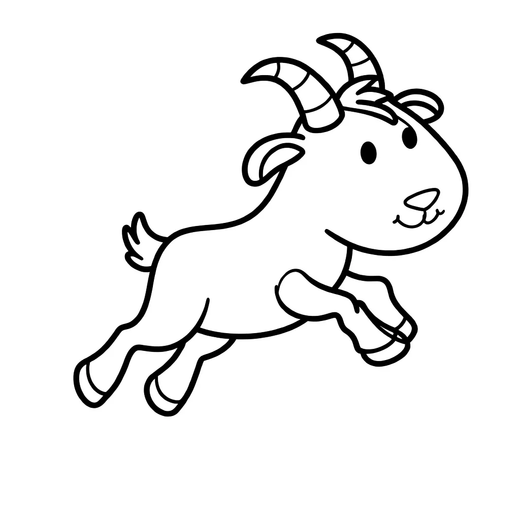 Раскраска – Козленок скачет