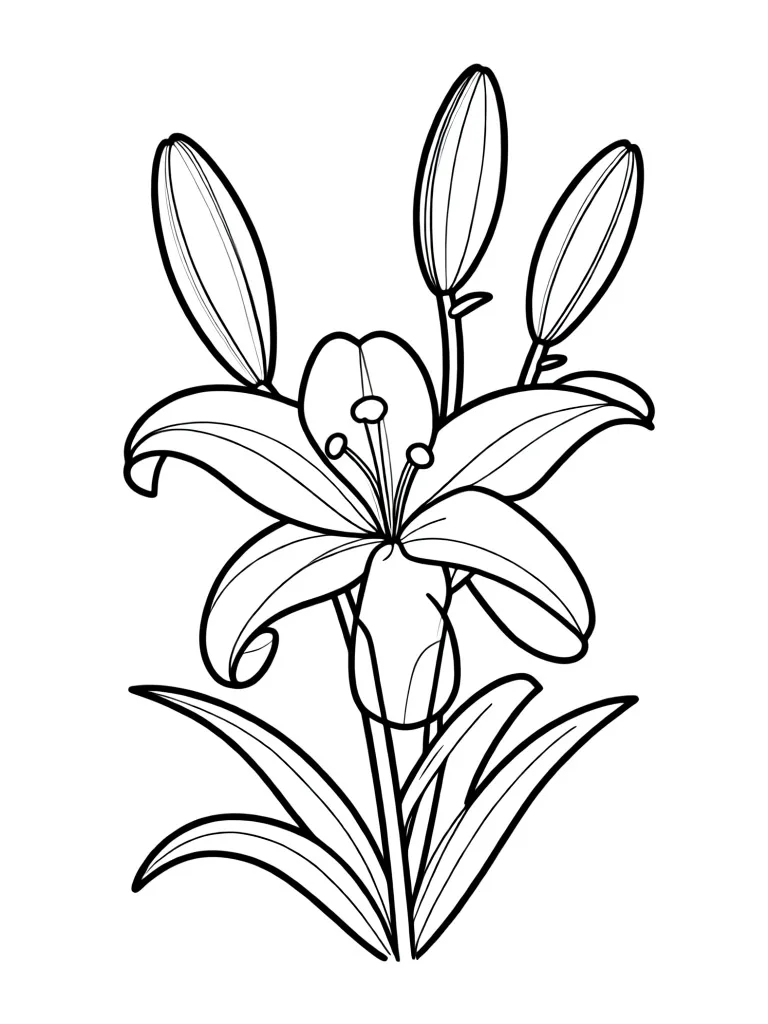 Раскраска – Красивая лилия