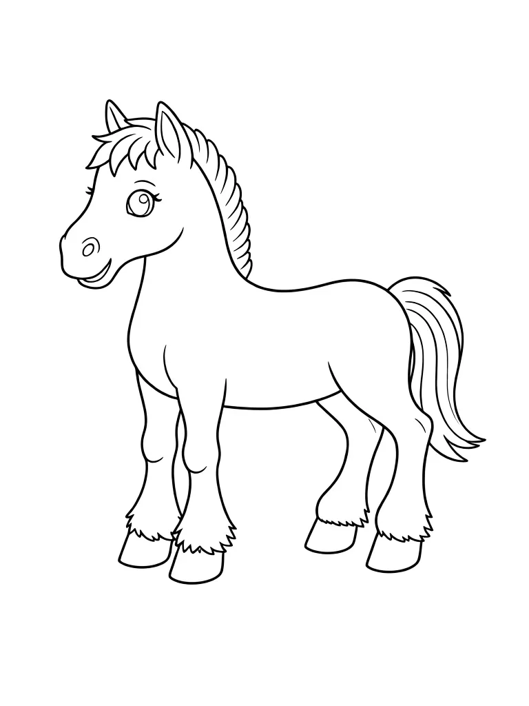 Раскраска – Красивая лошадка