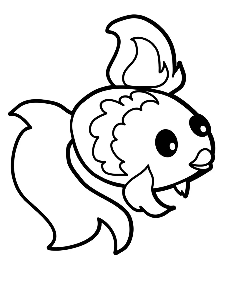 Раскраска – Красивая рыбка