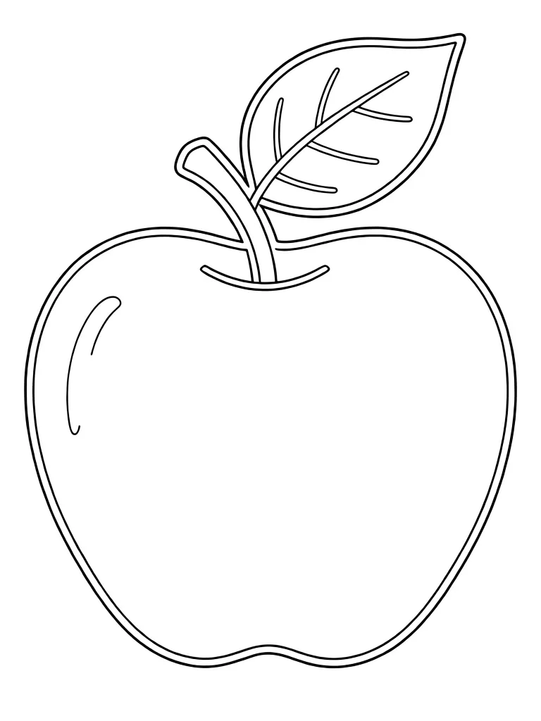Раскраска – Красивое яблоко