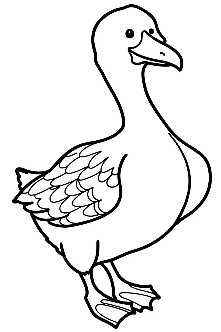 Раскраска – Красивый гусь